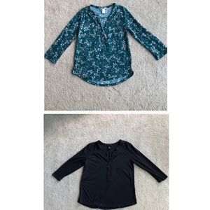 💜 5 for $25 2 H&M green and black long sleeve top bundle